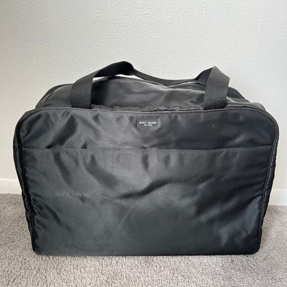 Kate Spade‎ Extra Large Weekend Nylon Duffle Bag Black New York Tote - Picture 1 of 13